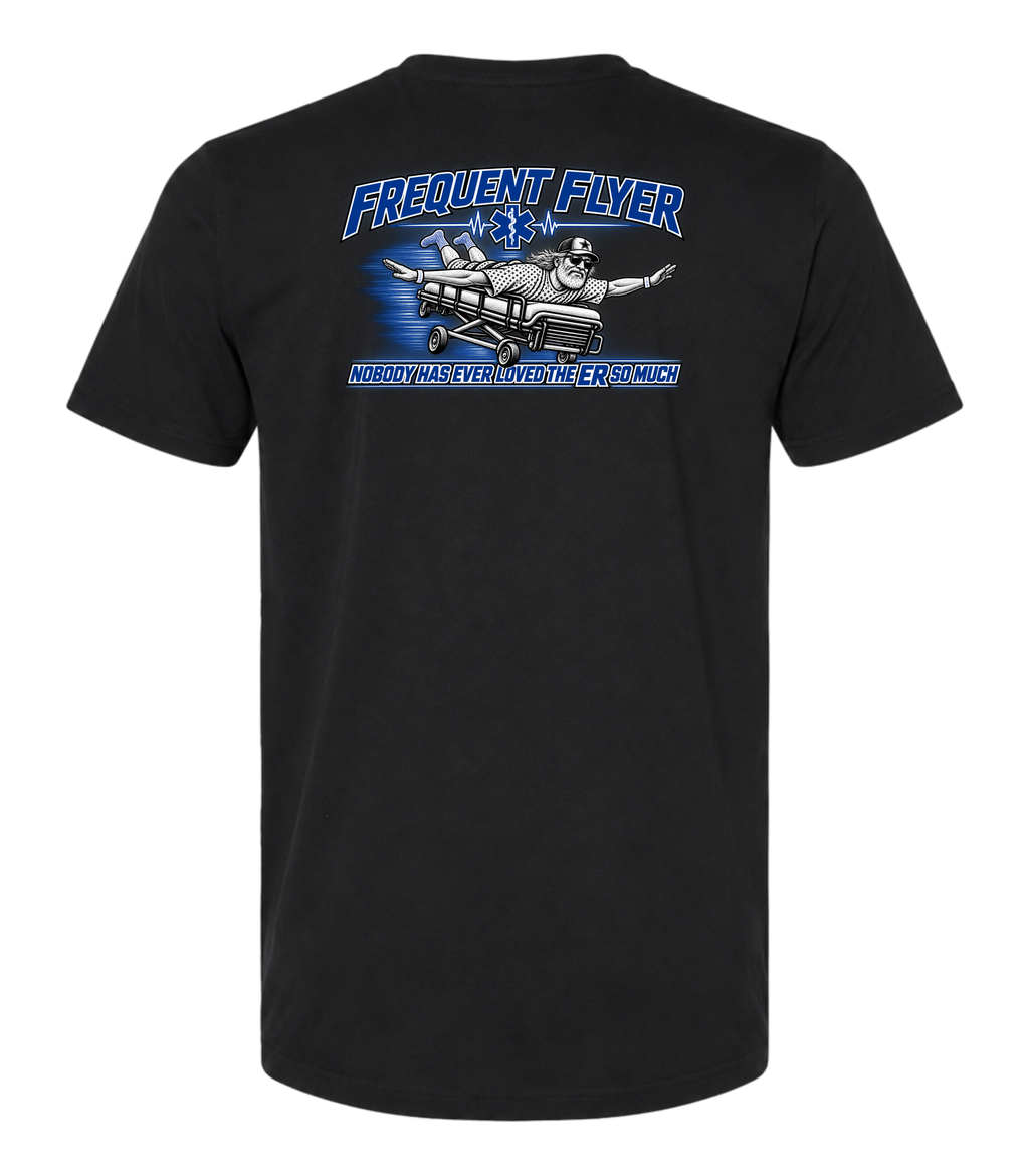 Frequent Flyer – Black T Shirt