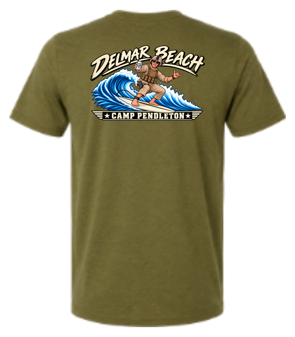 Del Mar Beach – OD Green T Shirt